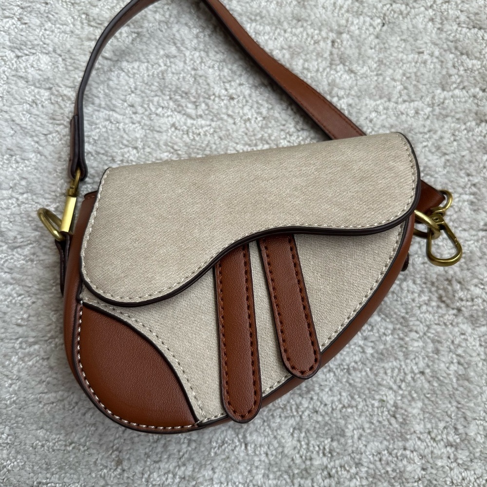 Elegant Tan and Cream Women's Mini Bag